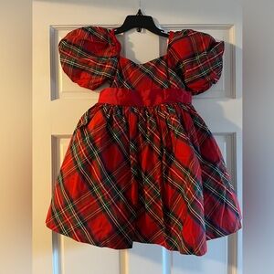 Janie and Jack Red Plaid Kids Formal Dress